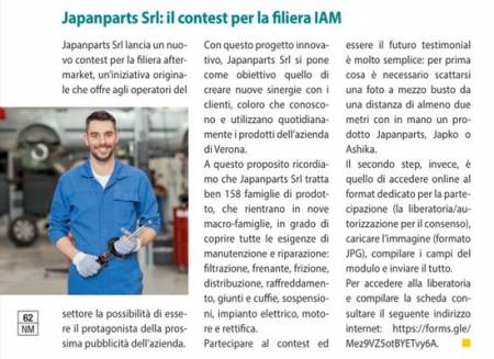 Japanparts Srl: il contest per la filiera IAM