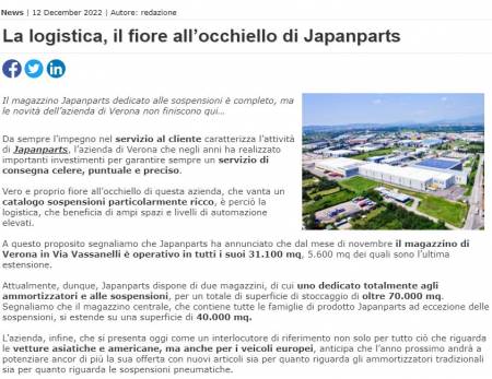 La logistica, il fiore all’occhiello di Japanparts